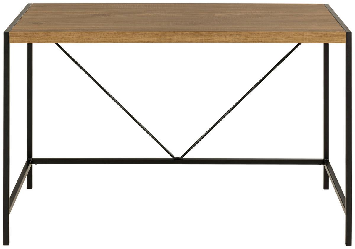 BIURKO BAHAMAS - kolor dębowy/czarny, Design, materiał drewnopochodny/metal (120/60/75cm) - MID.YOU