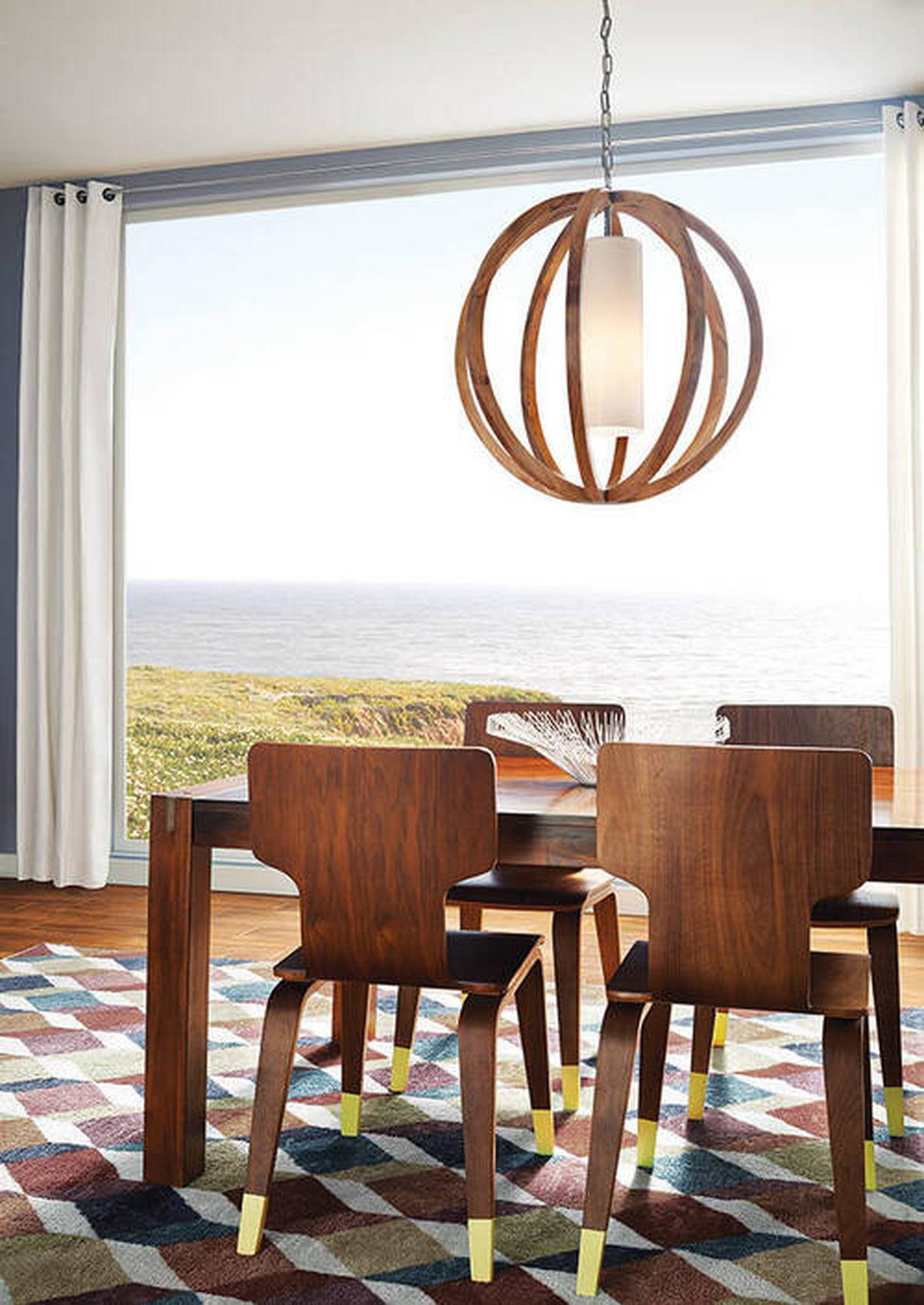 Viseća Svjetiljka Allier - Natur, staklo/drvo (66/87.6cm) - Elstead Lighting