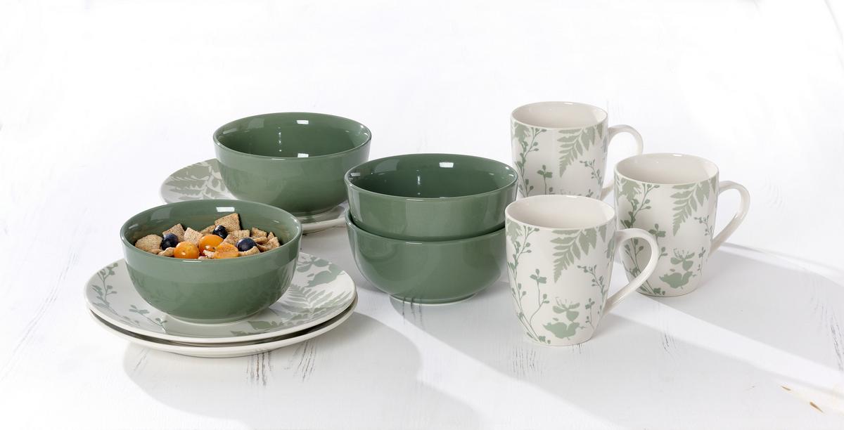 ZESTAW ŚNIADANIOWY 427585 IDA - zielony/biały, Konventionell, ceramika (38/23/29cm) - Ritzenhoff Breker