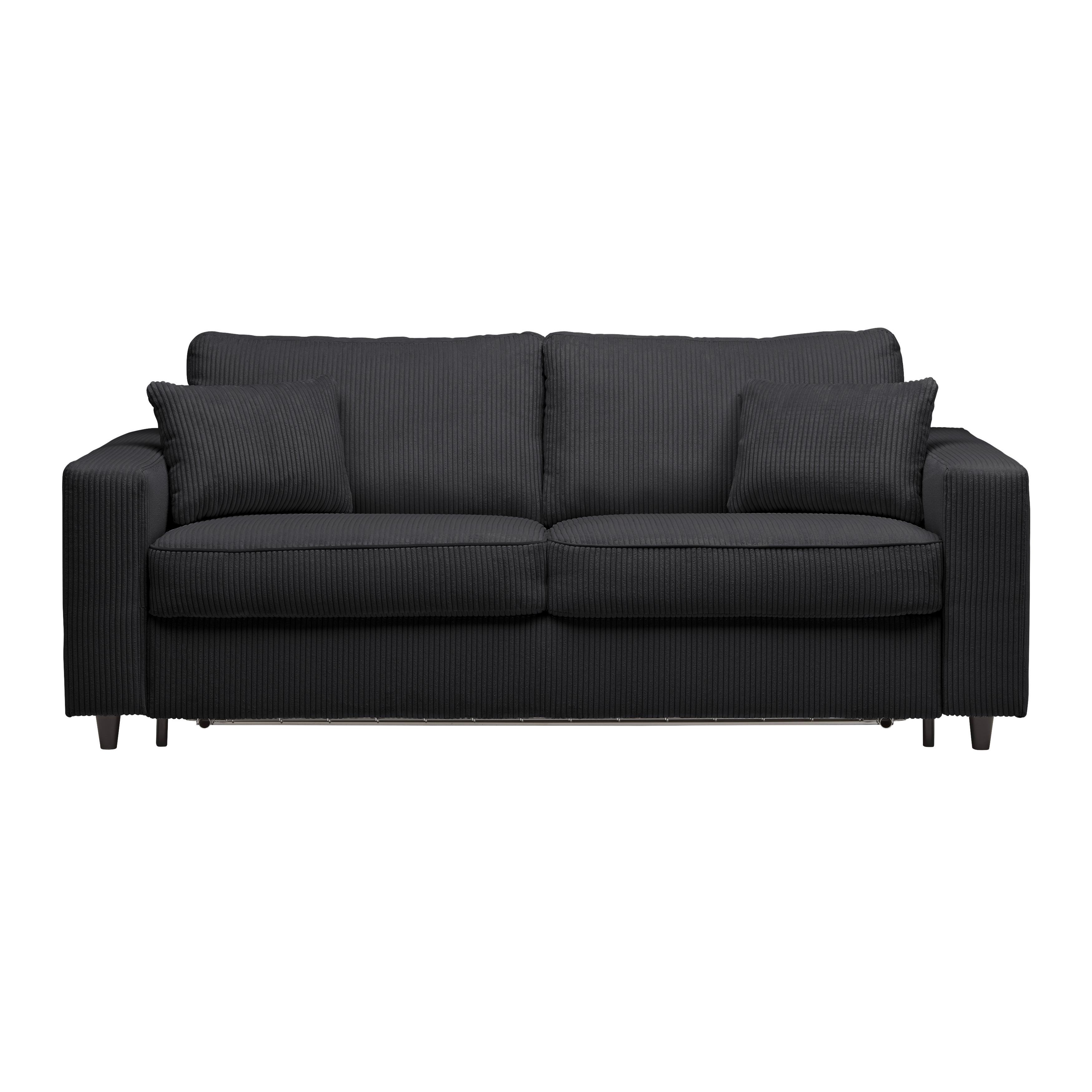 BÄDDSOFFA AGNETA -BASED- - svart, Modern, trä/textil (200/83/97cm) - Based