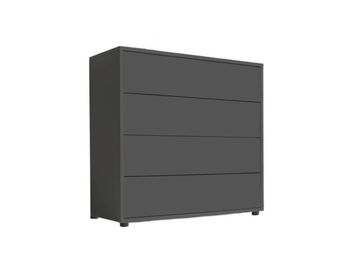 Kommode Mailand Typ 3 Anthrazit - Anthrazit/Schwarz, MODERN, Holzwerkstoff/Kunststoff (79/73/33cm) - MID.YOU