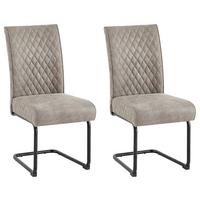 Schwingstuhl-Set Maria-XXL 2er-Set Taupe - Taupe/Schwarz, MODERN, Textil/Metall (45/95/60cm) - MID.YOU