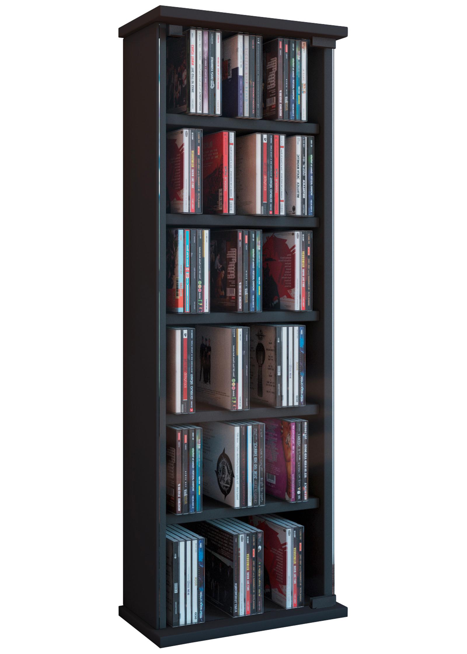 CD-Regal Vetro in Schwarz, B: 31 cm - Schwarz, KONVENTIONELL, Glas/Holzwerkstoff (31/92/18cm) - MID.YOU
