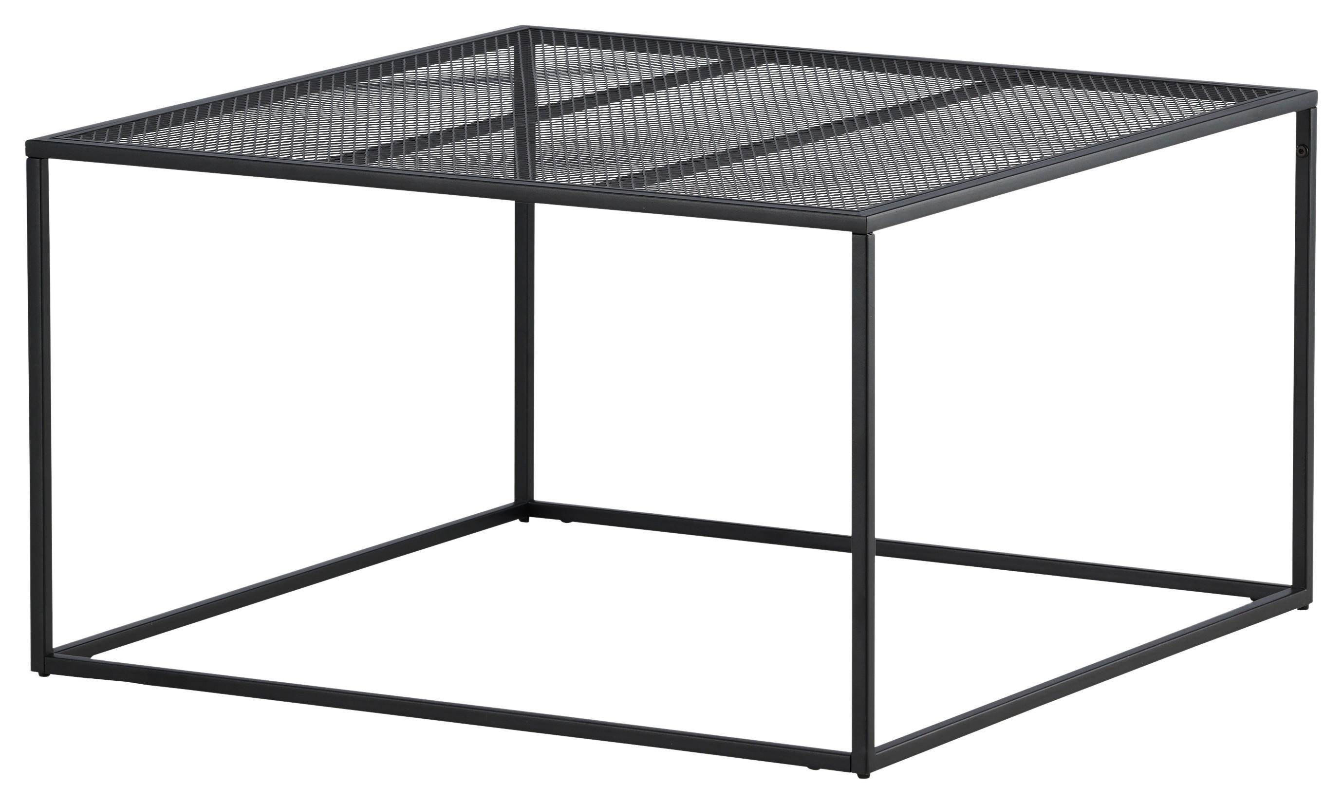 COUCHTISCH NETZ - Schwarz, Design, Metall (80/80/45cm) - Livetastic