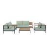 ENSEMBLE LOUNGE CHIARA - vert clair/couleur naturelle, MODERN, métal/matière synthétique (164/68/94cm) - Bessagi Garden