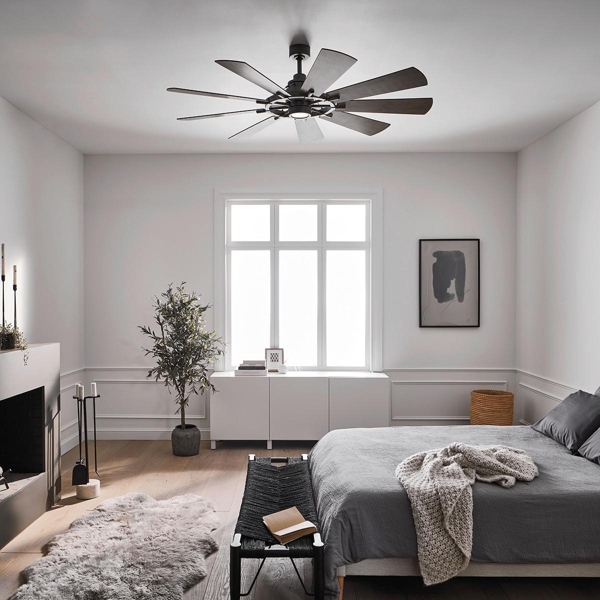 Stropni Ventilator Klf-Gentry-65-Wz - boje oraha/boje cinka, Basics, staklo/drvo (165/42cm)