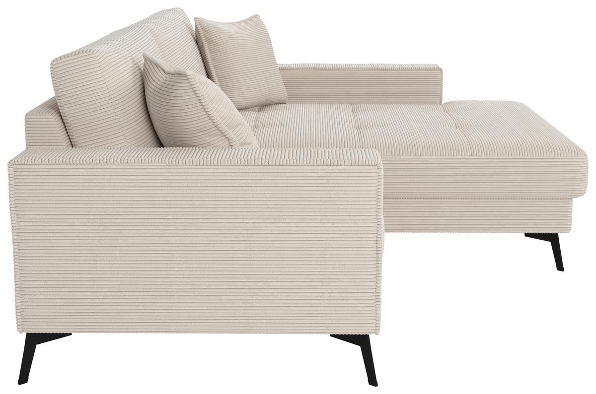 Kutna Garnitura Ted - crna/krem, Trend, tekstil/metal (228/174cm) - Modern Living