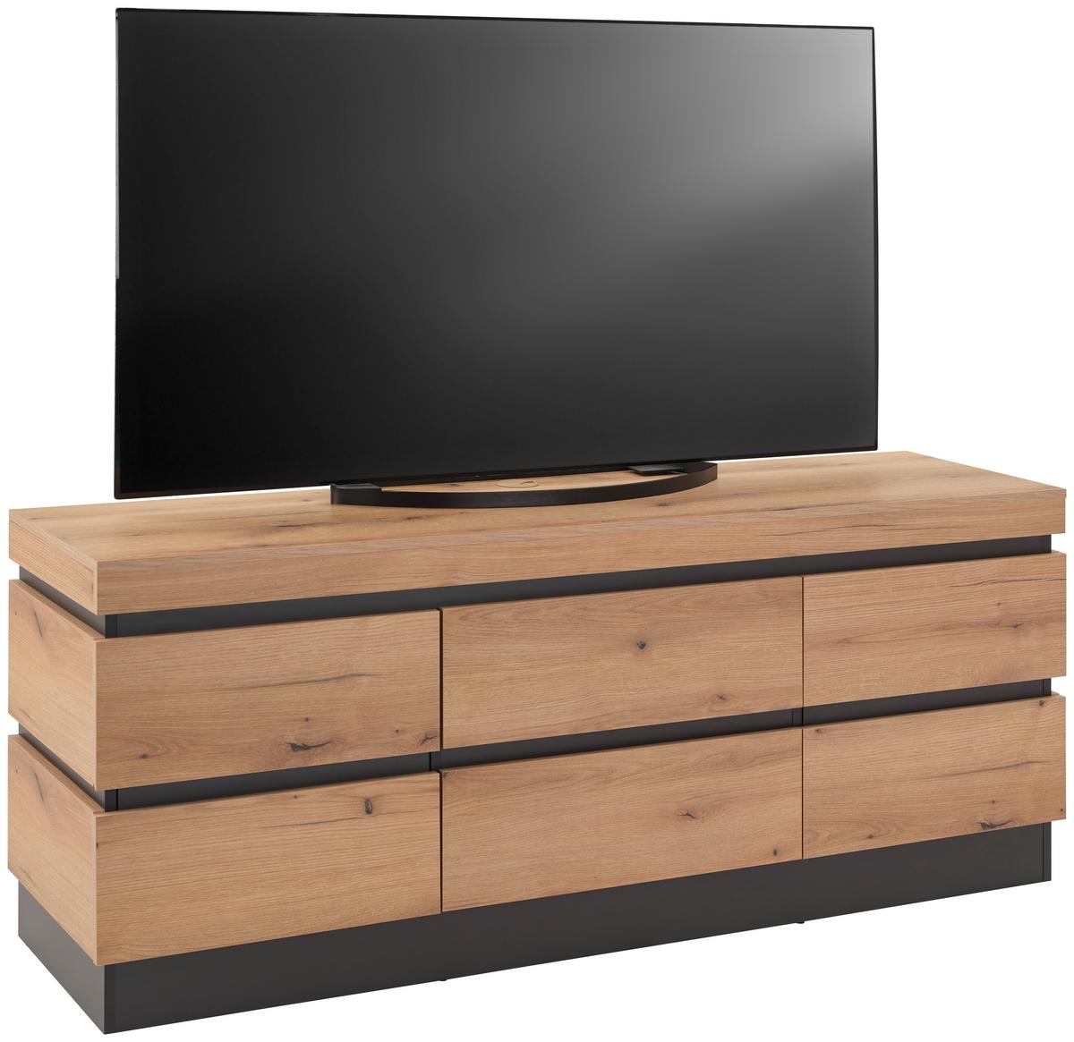 Tv Komoda Corte - siva/boje hrasta, Trend, drvni materijal/plastika (160,8/68/45cm) - Modern Living