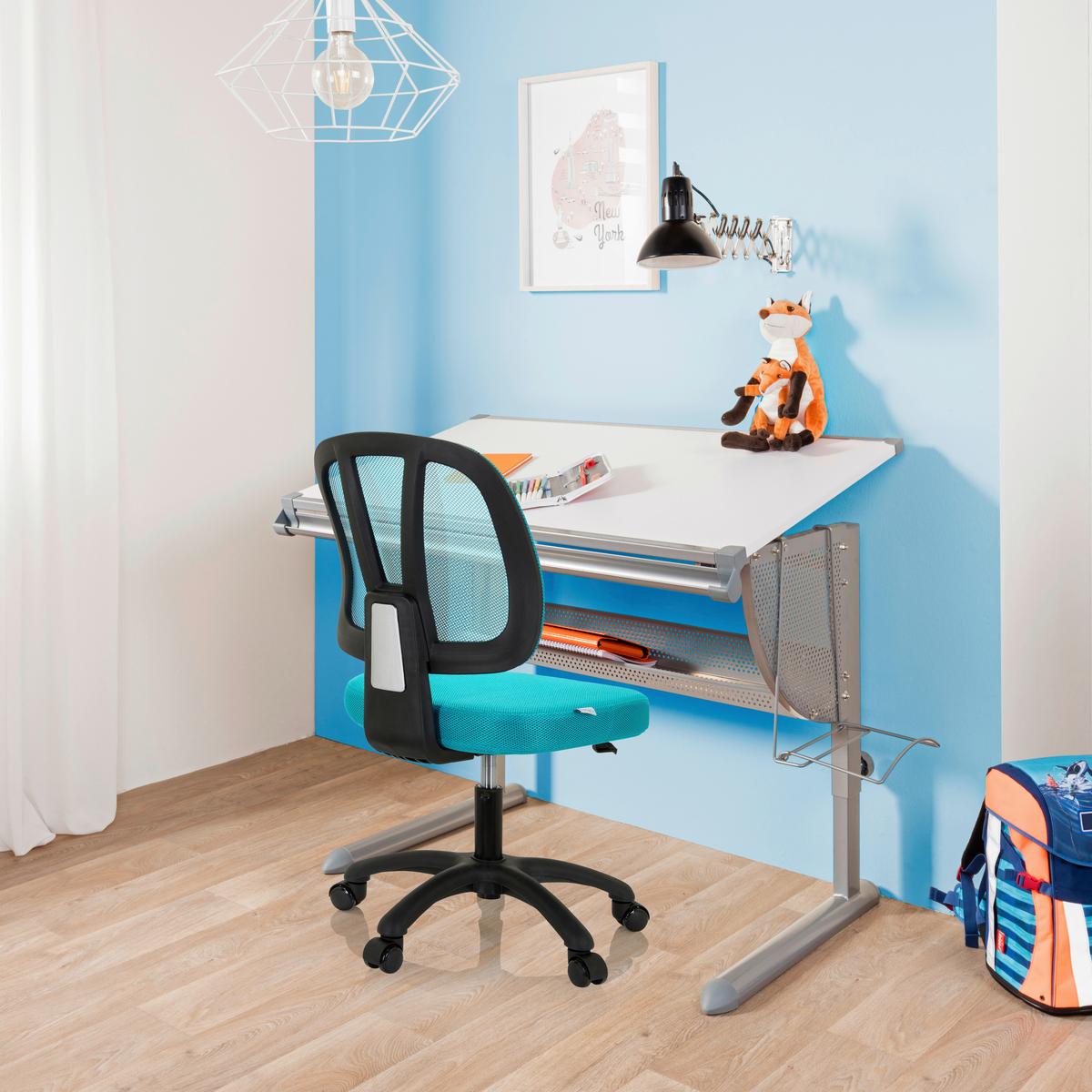 Otroški Vrtljivi Stol Kid Yu 200, Turkizna - turkizna/črna, Moderno, umetna masa/tekstil (46/84/51cm) - MID.YOU