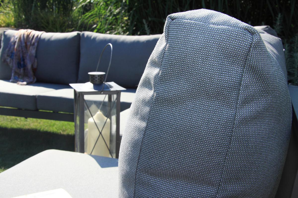 Lounge Garnitura Acamp, Antracit - barva tikovine/srebrne barve, Basics, kovina/tekstil (243/68/243cm) - Acamp