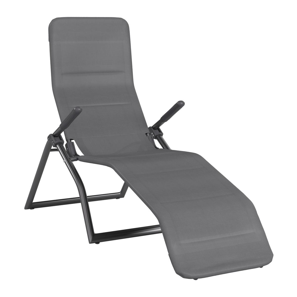 Gartenliege Easy Anthrazit - Anthrazit, Basics, Textil/Metall (67/110/153cm) - Mömax