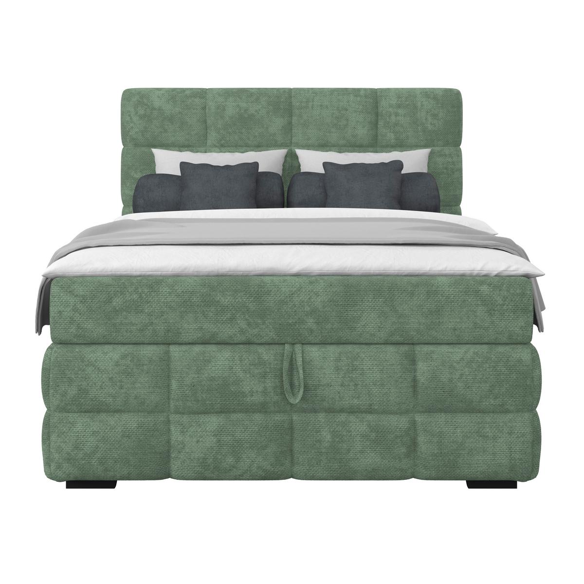 Box Krevet Vega - zelena/boje mente, Trend, tekstil/drvo (140/200cm) - Modern Living