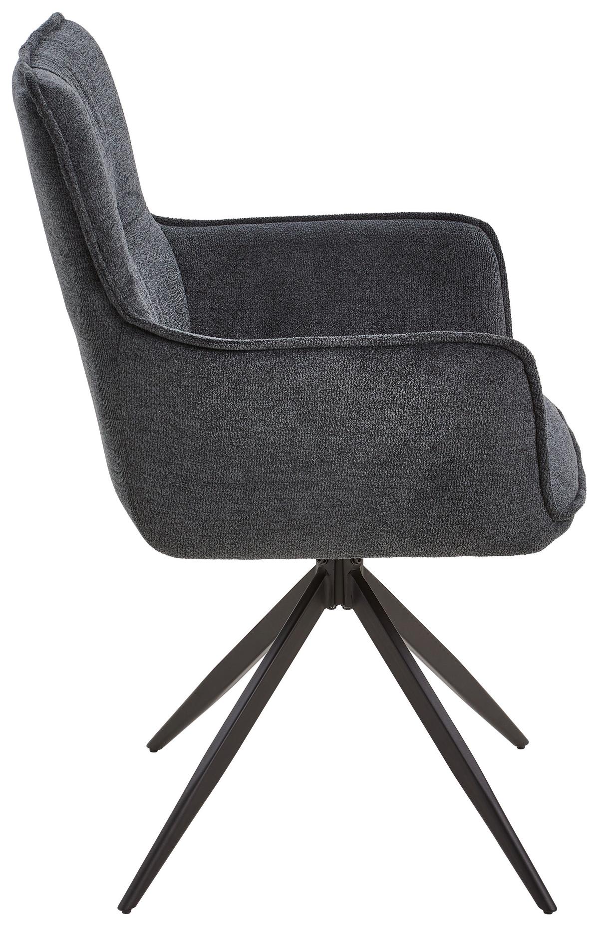 KRZESŁO Z PODŁOKIETNIKAMI KATE - ciemnoszary/czarny, Modern, metal/drewno (58/94/61cm) - Livetastic
