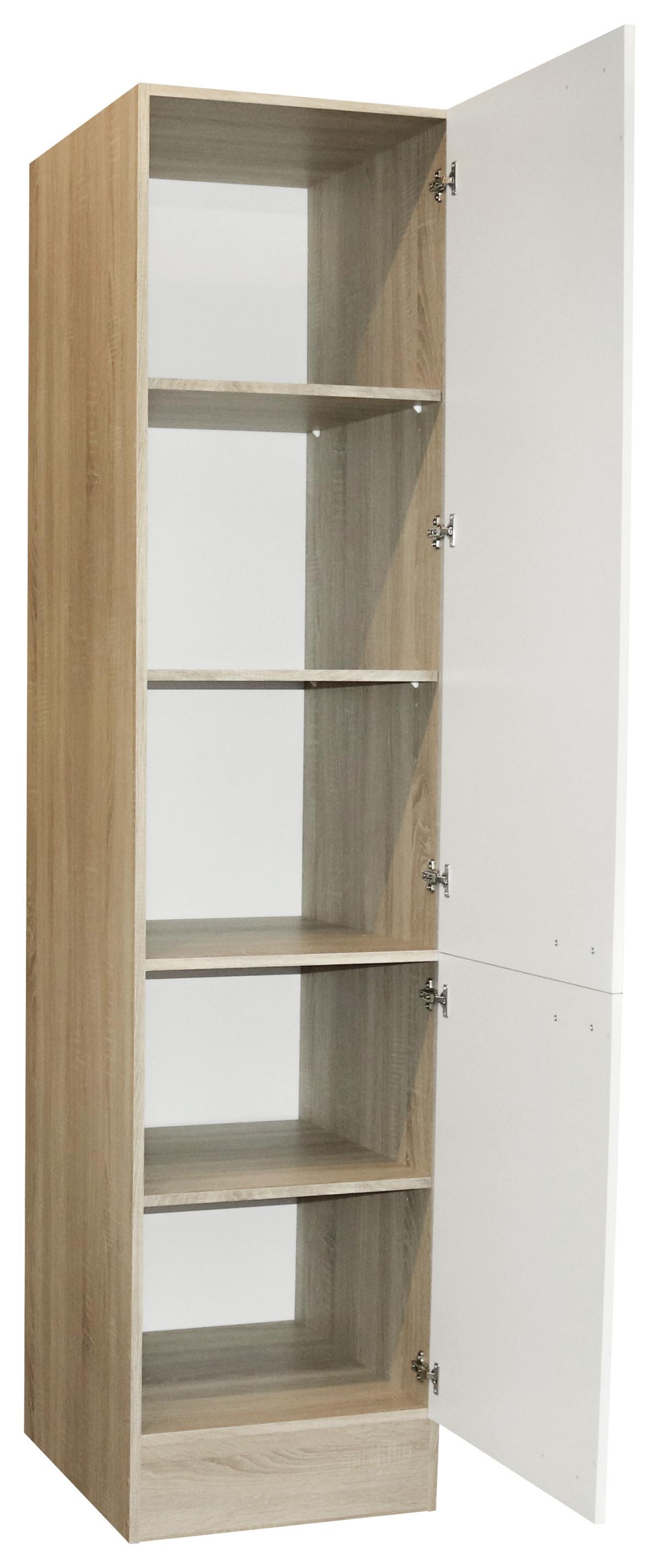 Visoka Omara Andy Us 50, Bela, Barva Hrasta - srebrne barve/bela, Basics, umetna masa/leseni material (50/211/56cm) - MID.YOU