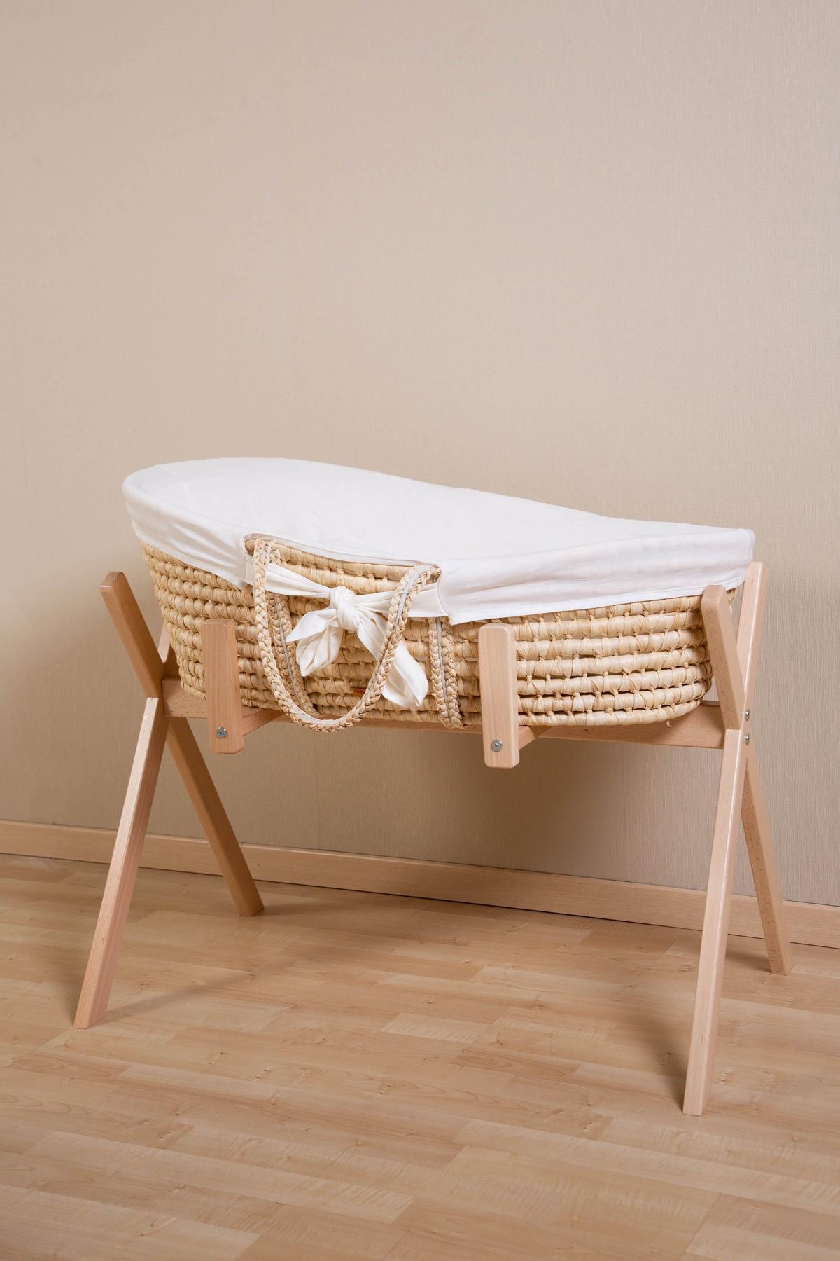 STELAŻ DO KOŁYSKI TIPMBSN - kolor bukowy, Trend, drewno (87/52/60cm) - Childhome