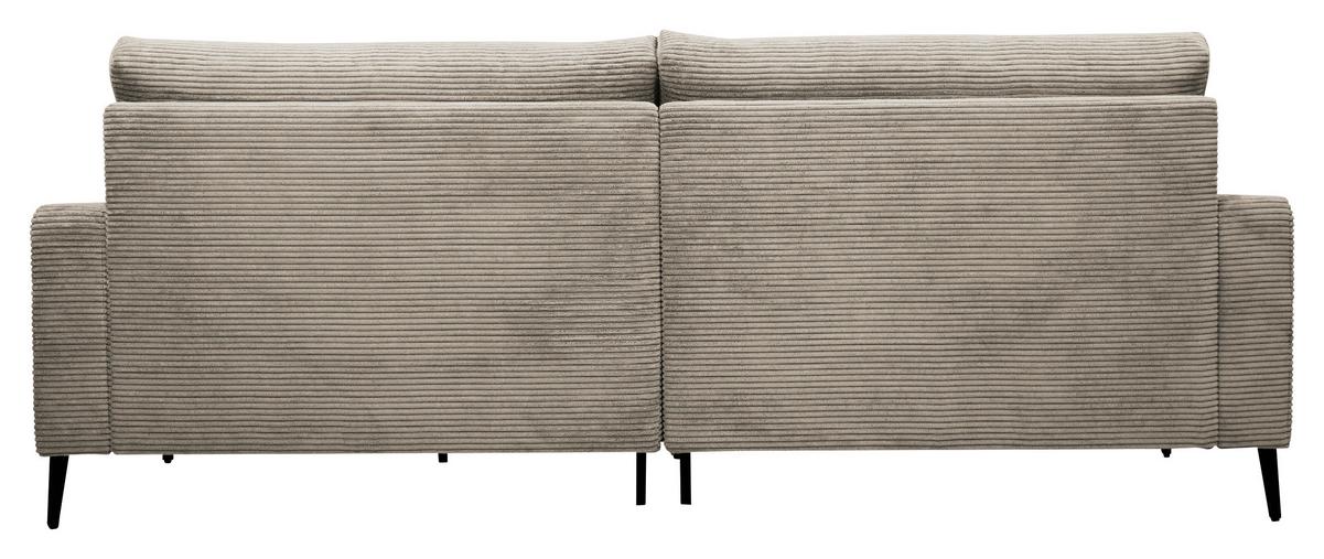 Wohnlandschaft Cora Greige - Greige/Schwarz, Modern, Holz/Textil (223/86/161cm) - Mömax