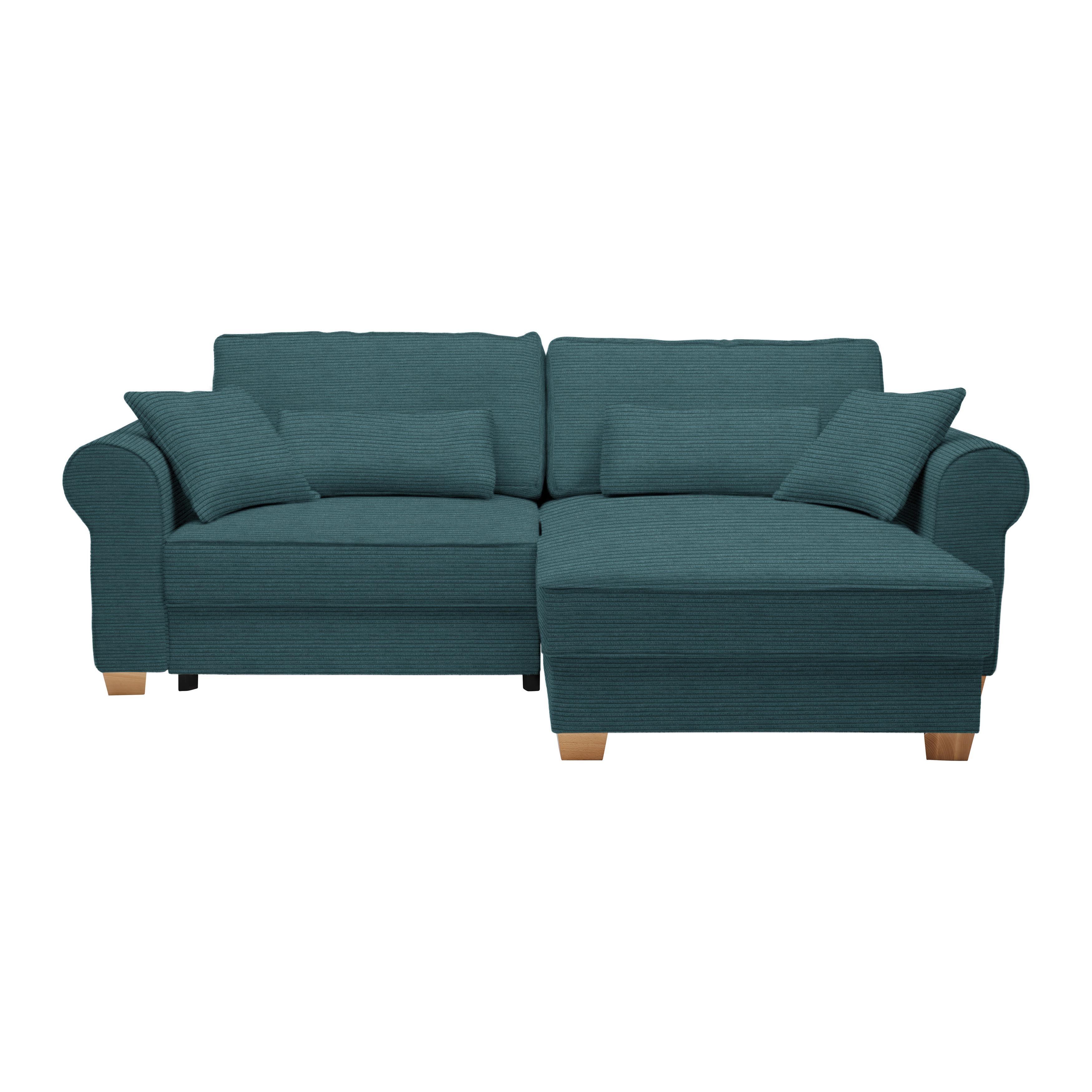 Wohnlandschaft Angelo Petrol - Petrol, MODERN, Holz/Holzwerkstoff (255/92/185cm) - Mömax