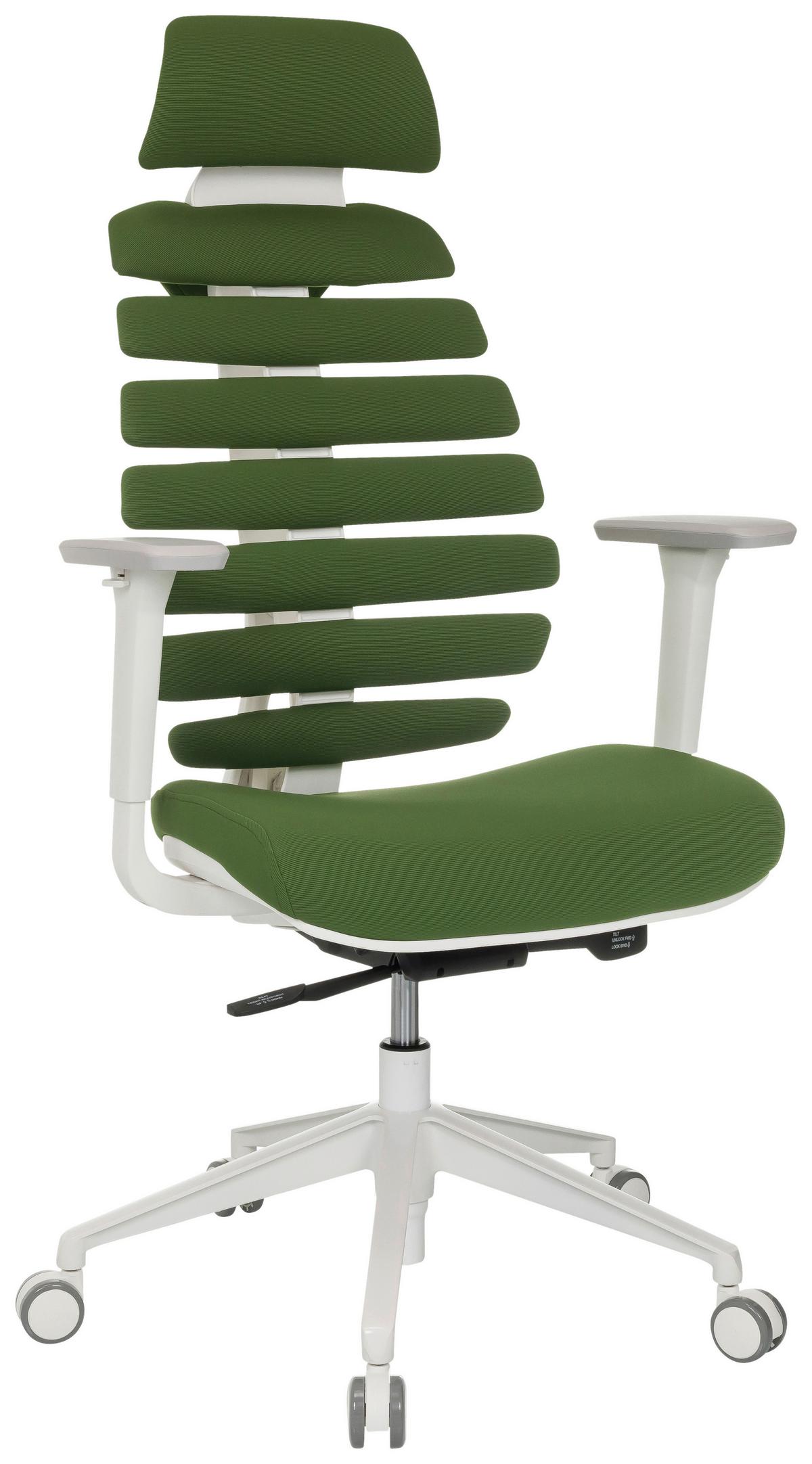 Pisarniški Stol Ergo Line W, Zelena - zelena/bela, Moderno, umetna masa/tekstil (67/116 - 133/65cm) - MID.YOU