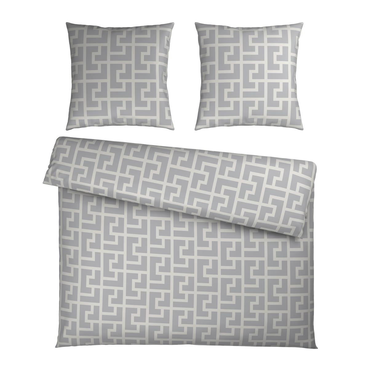 Bettwäsche Mäander XXL Naturfarben ca. 200x200cm - Naturfarben, ROMANTIK / LANDHAUS, Textil (200/200cm) - Mömax