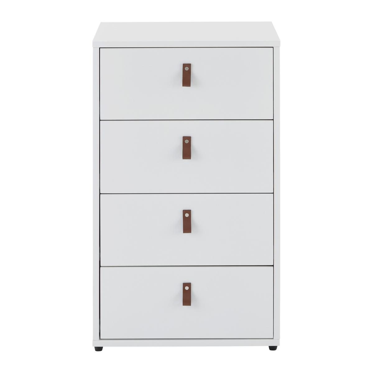 Kommode Mick Weiß MDF - Schwarz/Weiß, MODERN, Holzwerkstoff/Kunststoff (46/77/40cm) - Bessagi Home