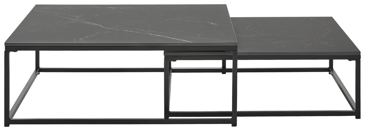 ZESTAW STOLIKÓW KAWOWYCH PACIFIC - czarny, Design, metal/ceramika (75/65/27/22/75/65cm) - Livetastic