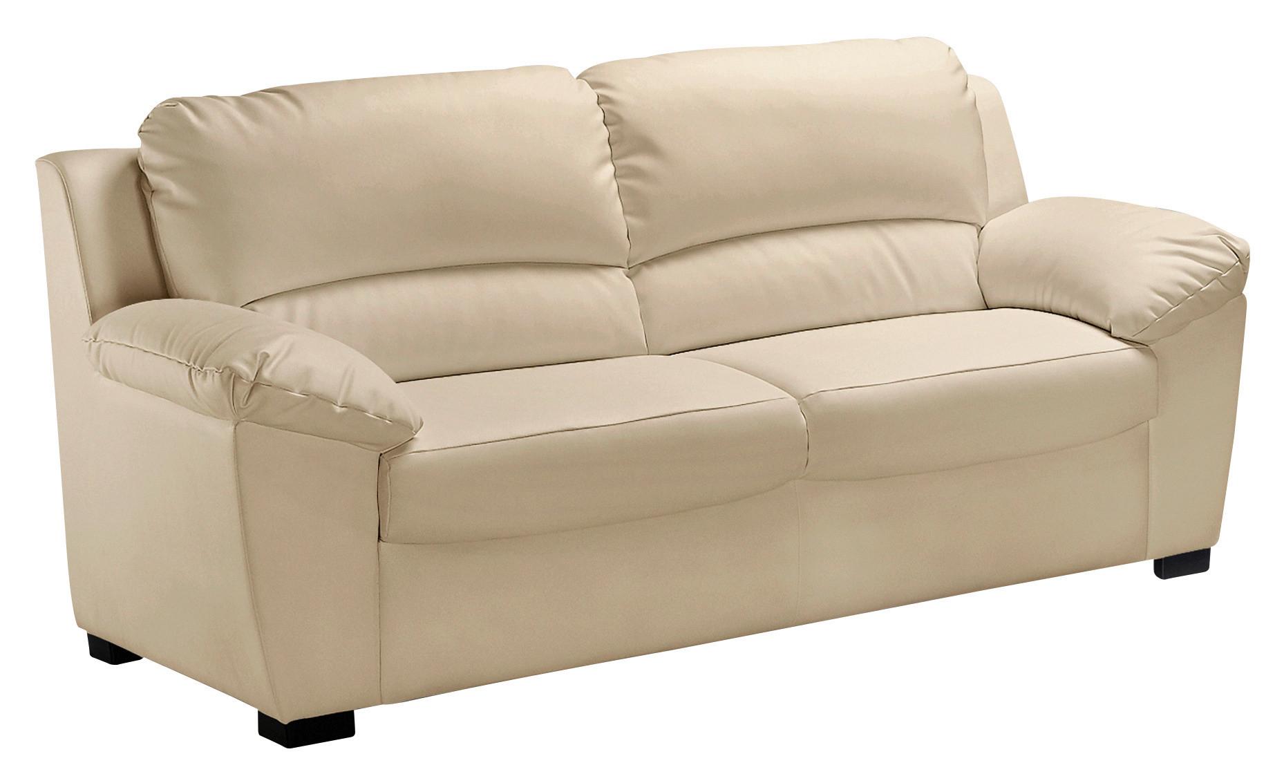 Dreisitzer-Sofa "Danilo" , beige - Beige/Schwarz, KONVENTIONELL, Kunststoff/Textil (182/90/90cm) - MID.YOU