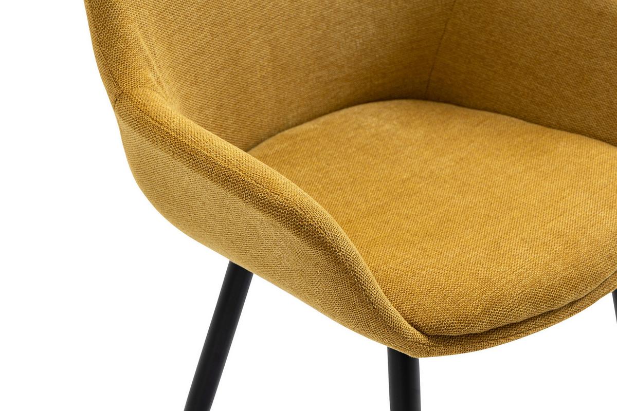 Set Naslanjačev Lena, Rumena, 2-Delni - rumena/črna, Moderno, kovina/tekstil (64/86/59cm) - Livetastic