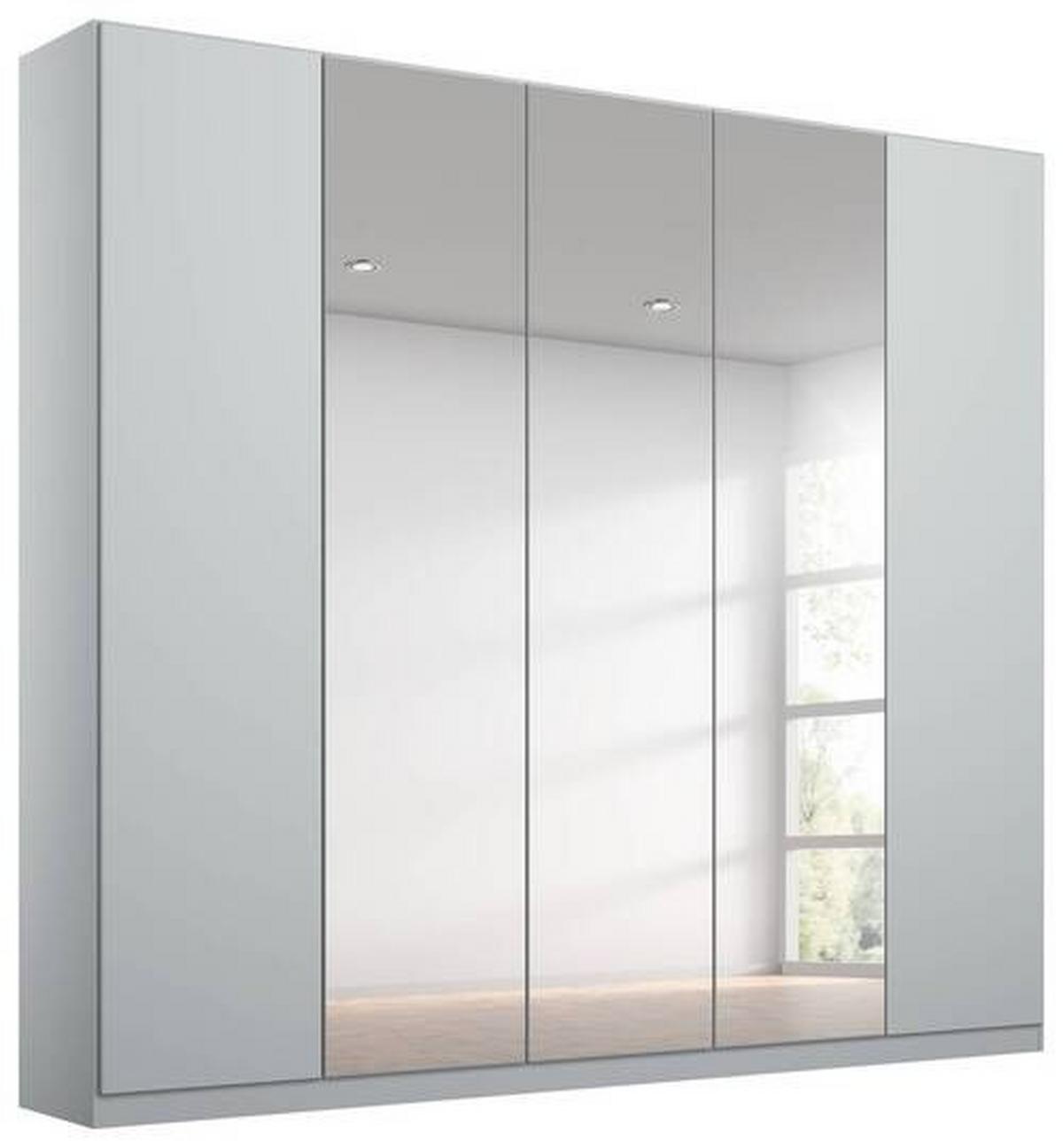 Dulap cu uși rotative ALABAMA - argintiu/gri deschis, Modern, material pe bază de lemn (226/229/54cm)