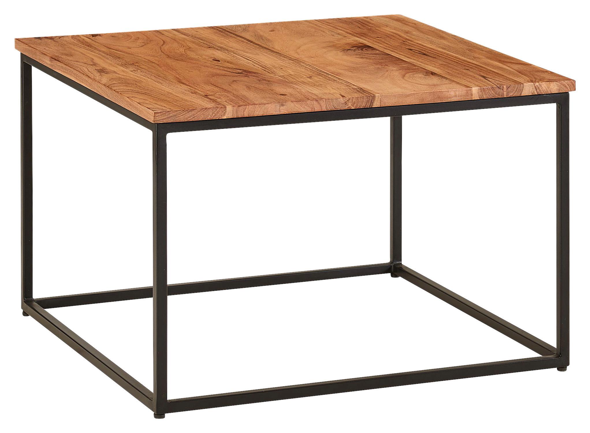 Couchtisch Holz ca. 60x60x41 cm - Schwarz/Akaziefarben, MODERN, Holz/Metall (60/60/41cm) - MID.YOU