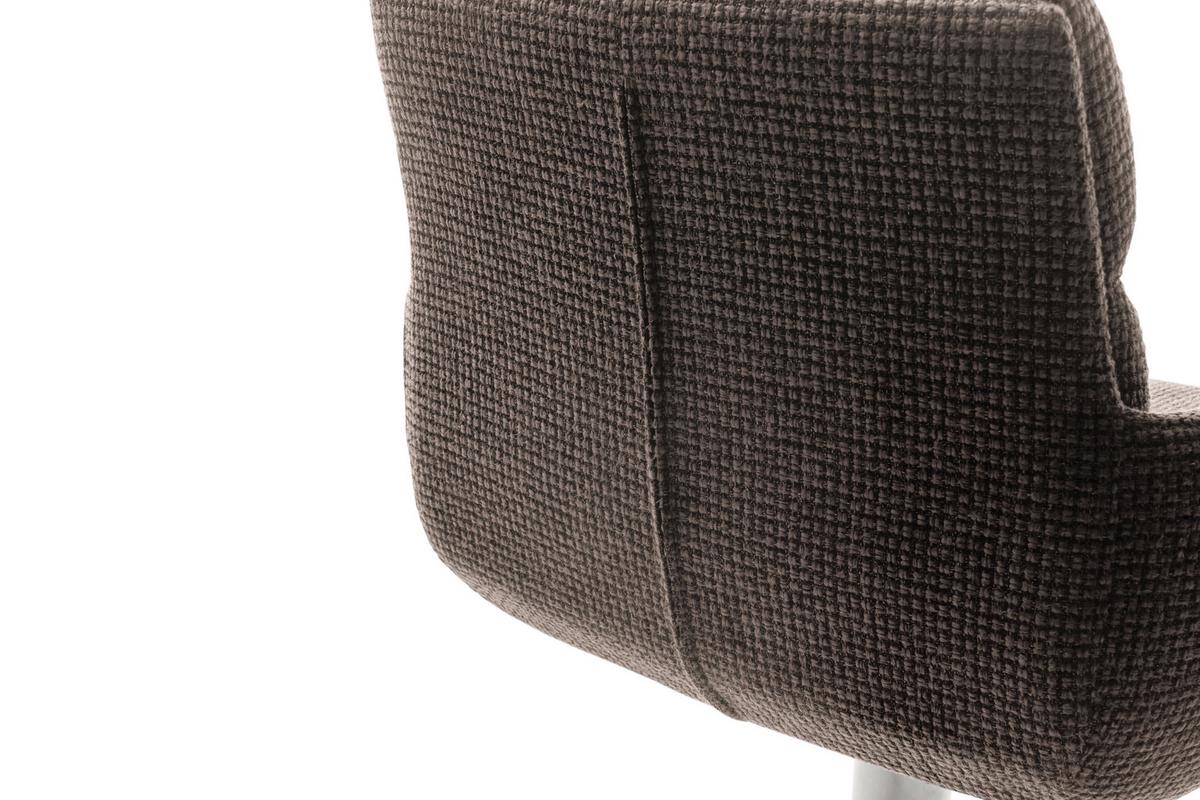 STOŁEK BAROWY LEXINGTON - kolor stalowy/cappuccino, Design, metal/tkanina (54/84/52cm) - Dieter Knoll