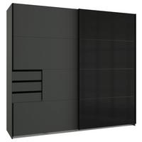Schwebetürenschrank Saigon in Graphitfarben/Schwarz - Graphitfarben/Schwarz, KONVENTIONELL, Glas/Holzwerkstoff (225/208/64cm) - Premium Living