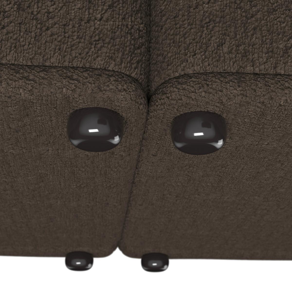 Wohnlandschaft Kira Chenille Braun - Schwarz/Braun, MODERN, Holz/Textil (410/71/108cm) - Bessagi Home