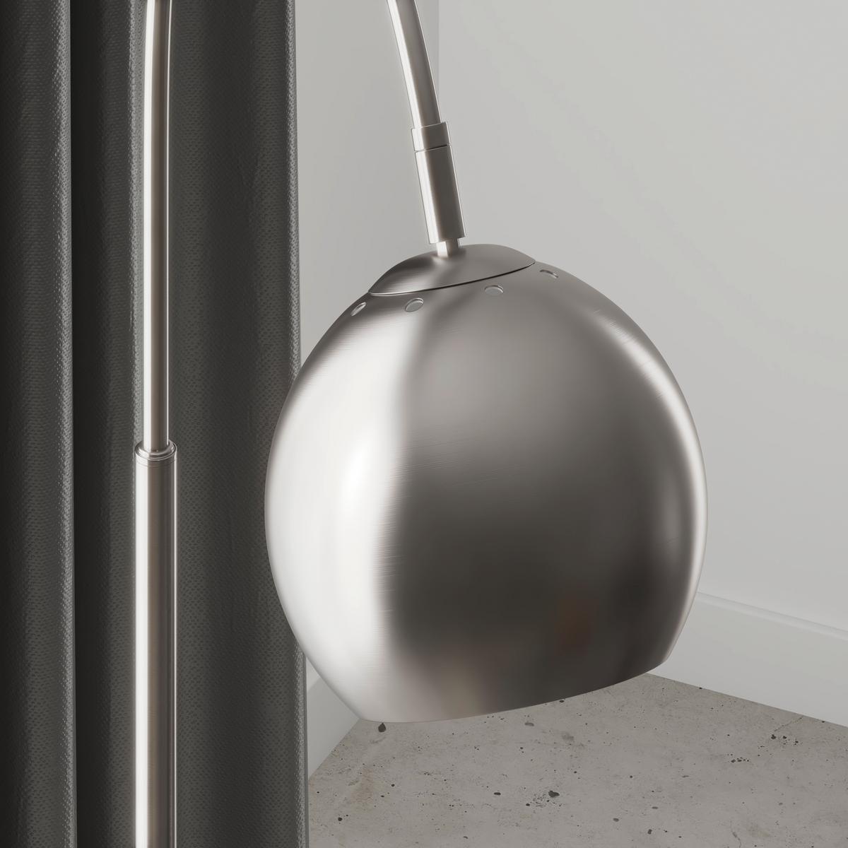 LAMPA STOJĄCA 24779N BENNO - biały/kolor niklowy, Basics, tworzywo sztuczne/metal (46/25/150cm) - Globo