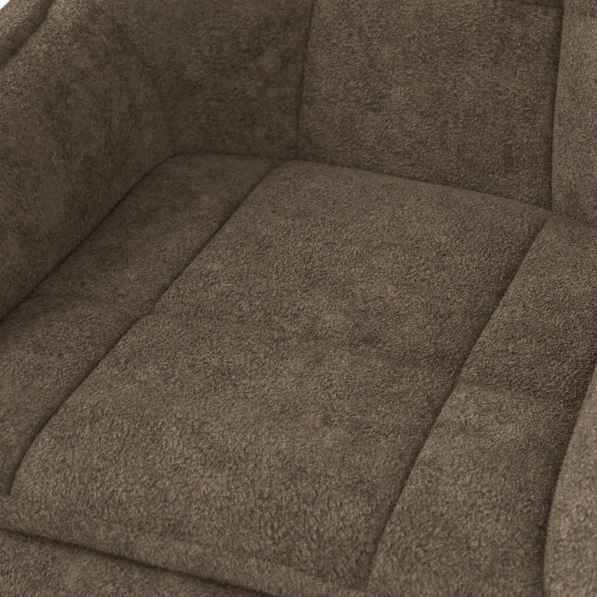Armlehnstuhl Billy Braun Struktur Drehbar Gepolstert - Schwarz/Braun, MODERN, Holz/Textil (64/87/64cm) - Bessagi Home