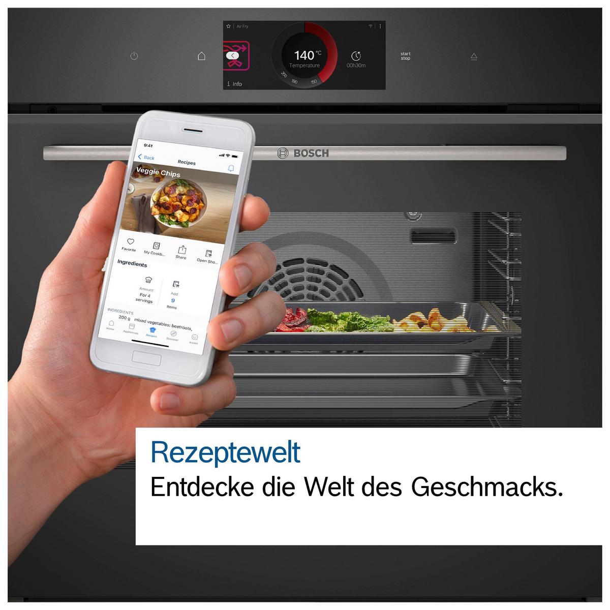 Backofen HBG978NB1 Home Connect, Pyrolyse - Schwarz (59,4/59,5/54,8cm) - Bosch