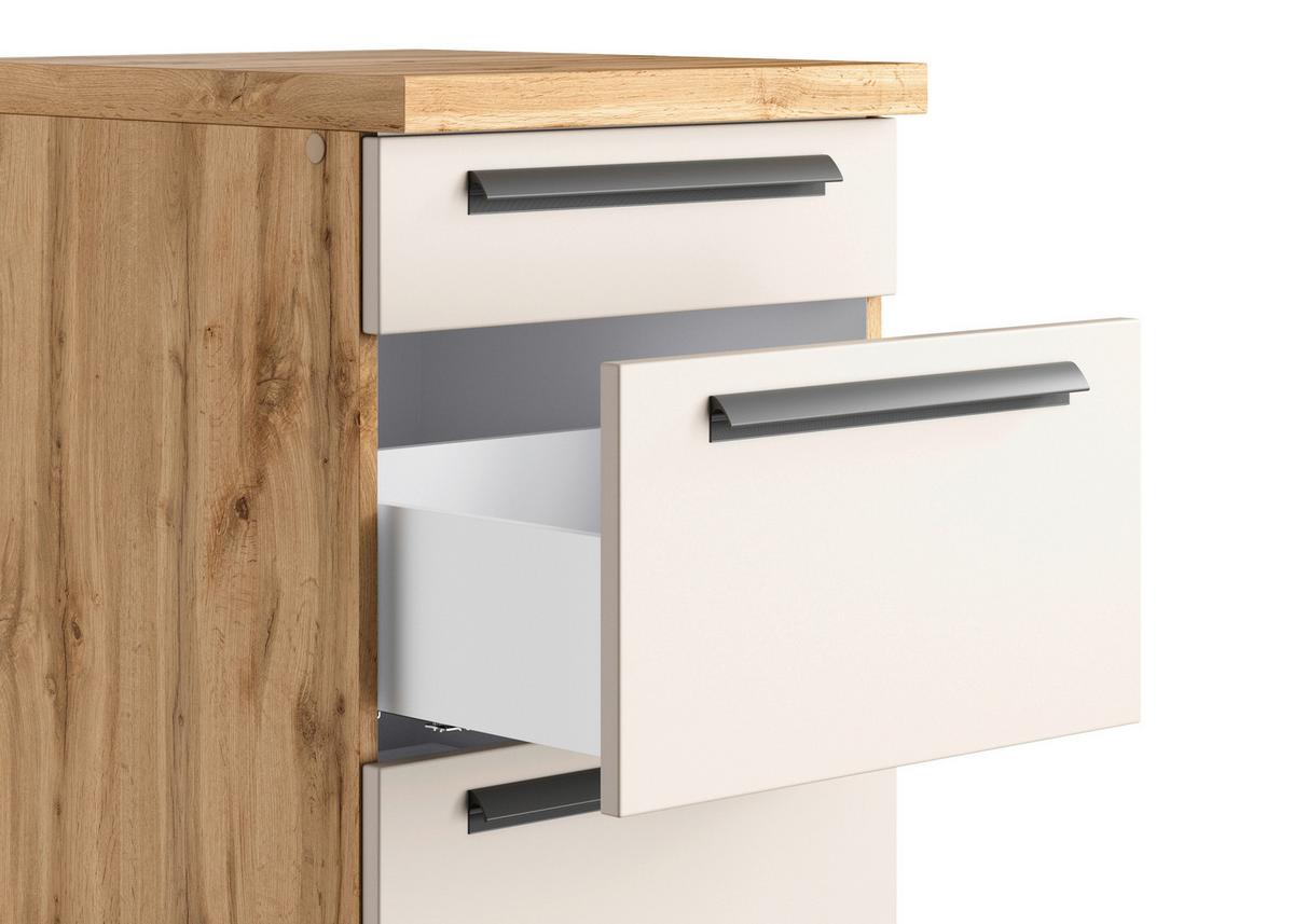 Küchenblock Aveiro m. Geräten Kaschmir - Kaschmir/Eiche Wotan, Trend, Holzwerkstoff/Metall (360cm) - Held