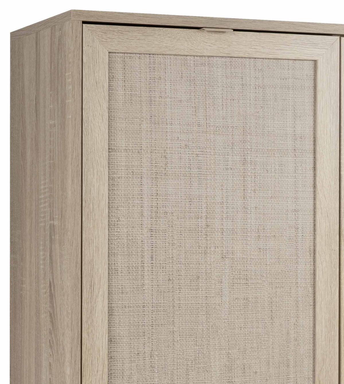 KOMODA WYSOKA BALI - kolor dębu sonoma, Natur, materiał drewnopochodny/tworzywo sztuczne (101,5/139/40cm) - MID.YOU