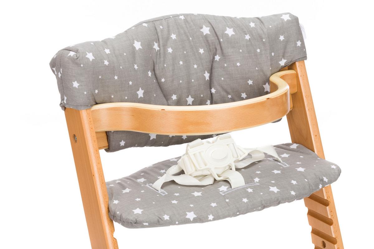 WKŁADKA DO WYSOKIEGO KRZESŁA LU077-708 - szary, Basics, tkanina (23/42cm) - My Baby Lou
