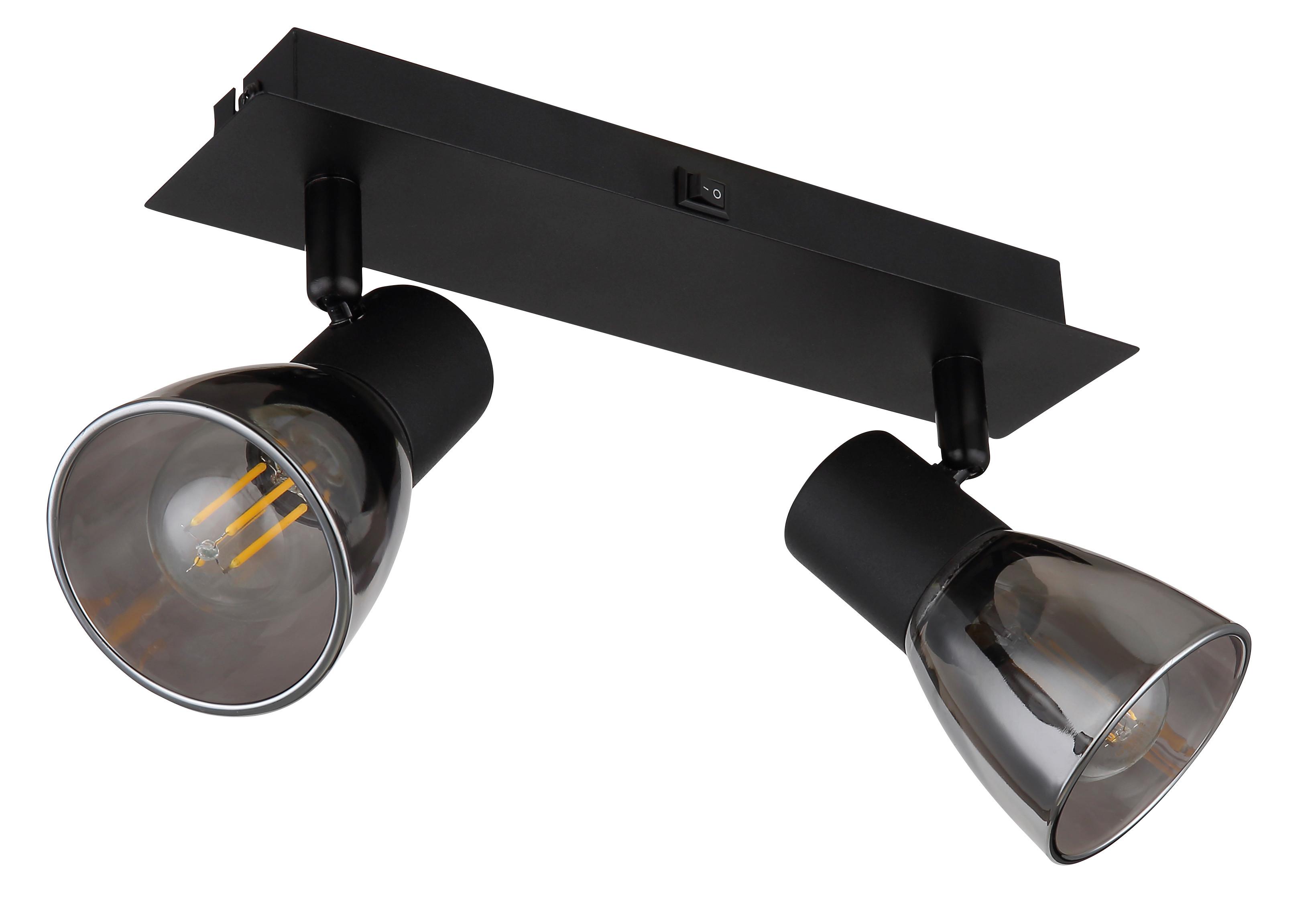 Strahler Claude in Schwarz max. 40 Watt - Schwarz, Design, Glas/Metall (25/7/15,5cm) - Globo