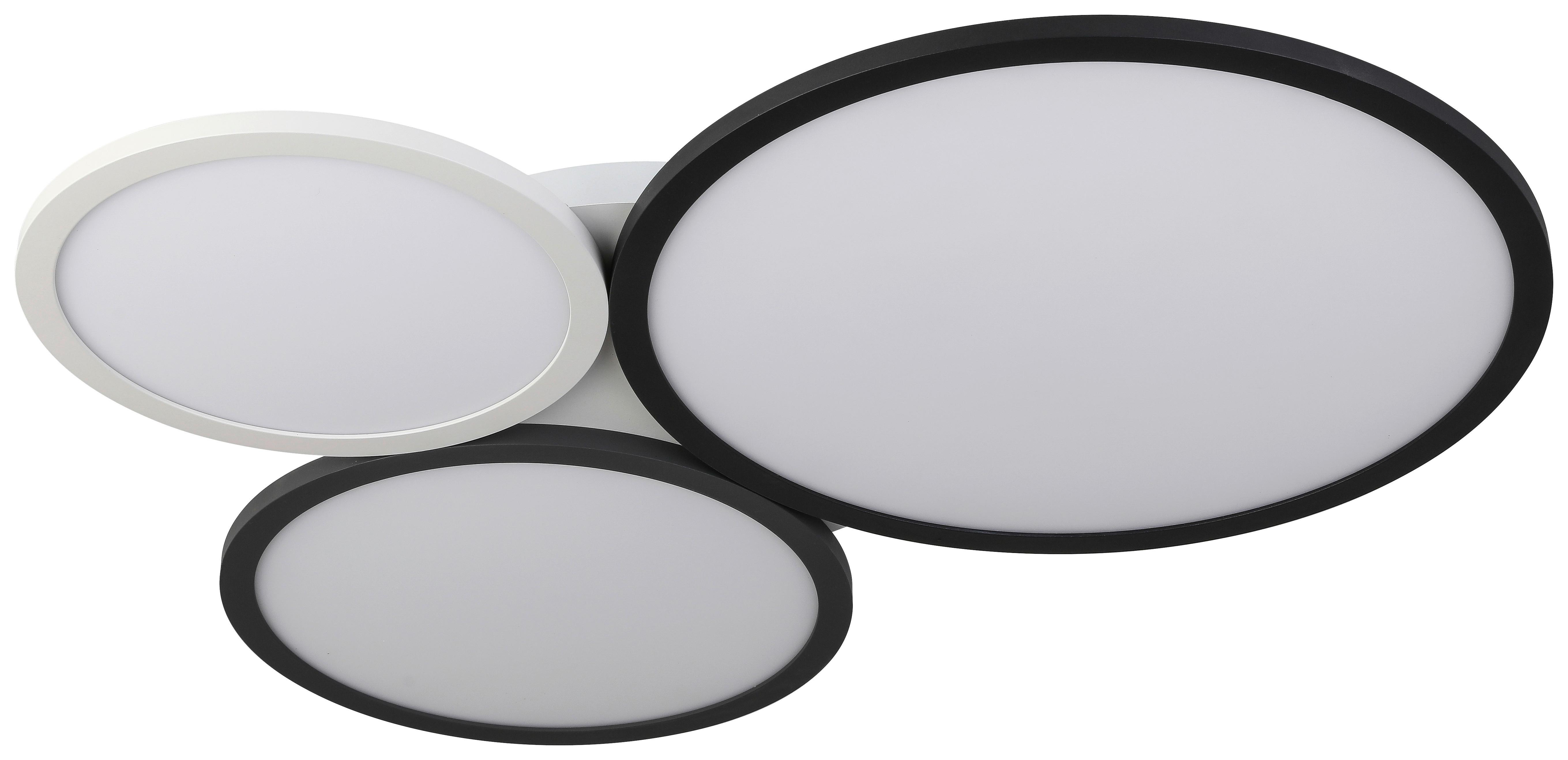 LED-Deckenleuchte Asya ma. 36,4 Watt - Weiss/Schwarz, Modern, Kunststoff/Metall (66/55/4,5cm) - Premium Living