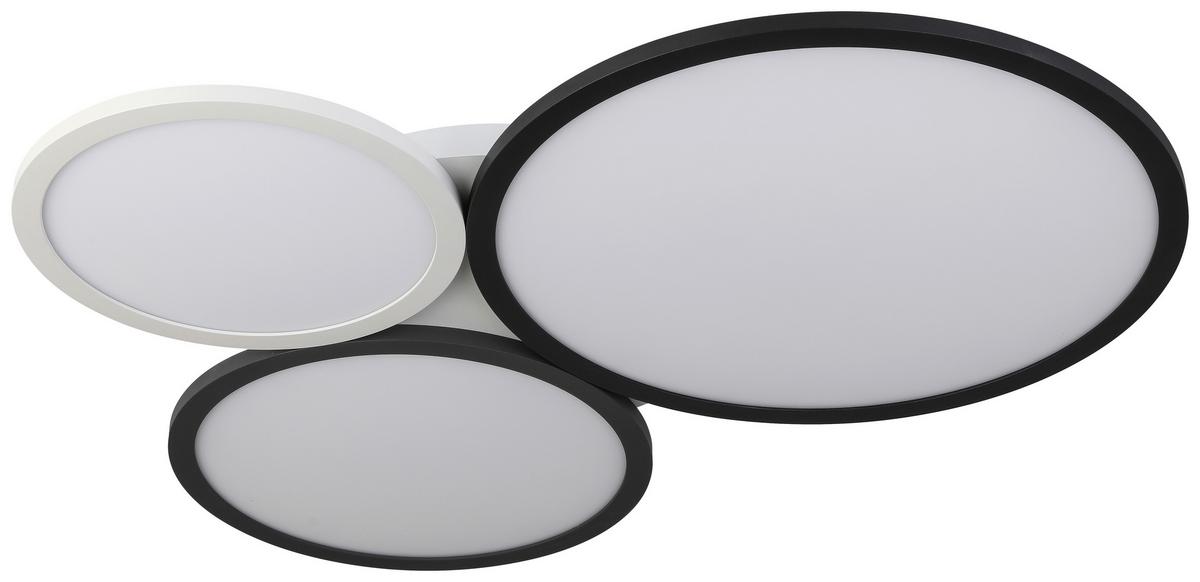 LED-Deckenleuchte Asya ma. 36,4 Watt - Weiss/Schwarz, Modern, Kunststoff/Metall (66/55/4,5cm) - Premium Living