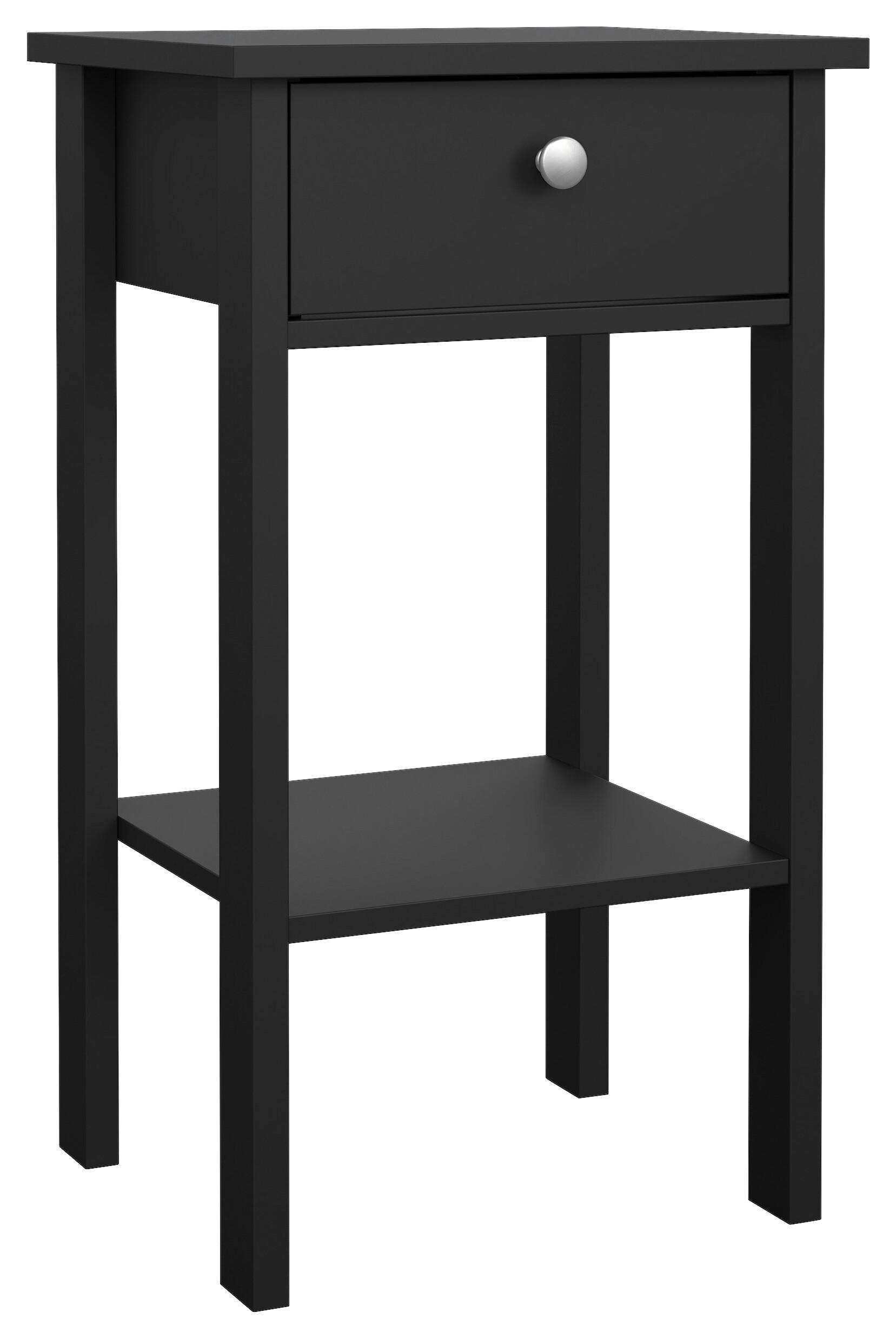 SZAFKA NOCNA MADRID - kolor srebrny/czarny, Modern, materiał drewnopochodny/metal (40/70,1/34,2cm) - MID.YOU