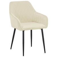 KRZESŁO Z PODŁOKIETNIKAMI STU - kremowy/czarny, Design, metal/tkanina (56/82,5/61,5cm) - Novel
