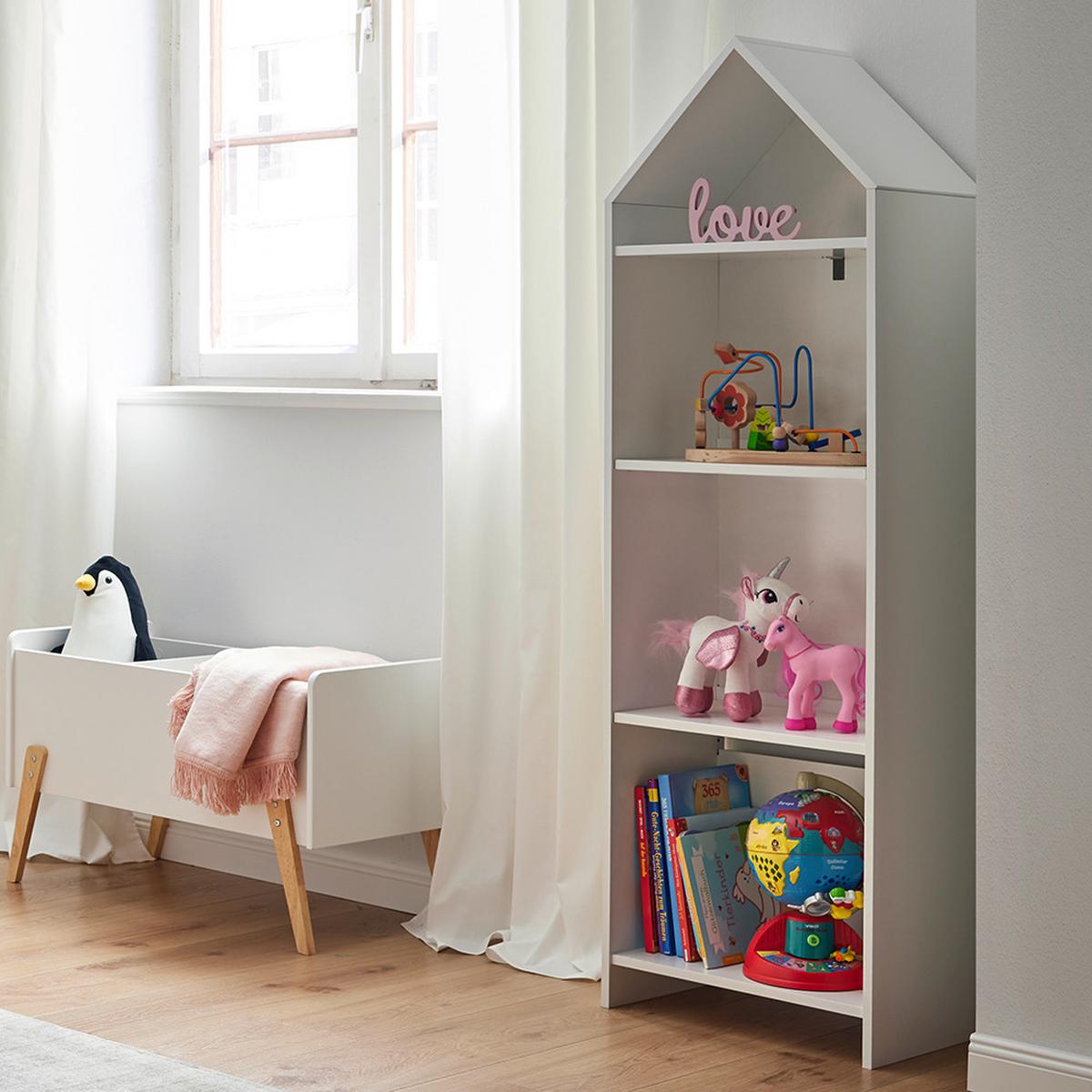 Regal für Kinder, weiß, "Lia" - Weiß, MODERN (47/150/30cm) - Bessagi Kids