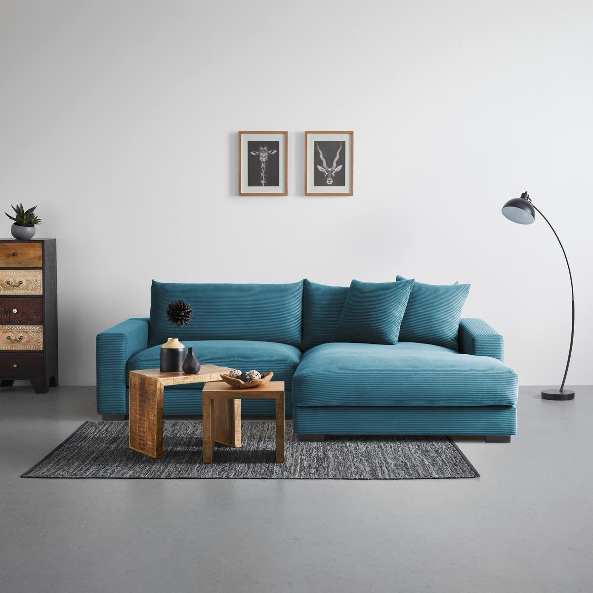 Wohnlandschaft Pedro in Petrol - Petrol, MODERN, Textil (265/83/180cm) - Mömax