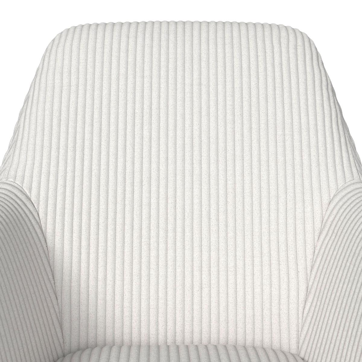 Armlehnstuhl Alani Creme Cord Gepolstert - Creme/Schwarz, MODERN, Textil/Metall (60/58/86cm) - Bessagi Home