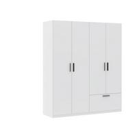 Drehtürenschrank Milos 4T1S Weiß - Schwarz/Weiß, MODERN, Holzwerkstoff/Kunststoff (180/210/52cm) - Mömax