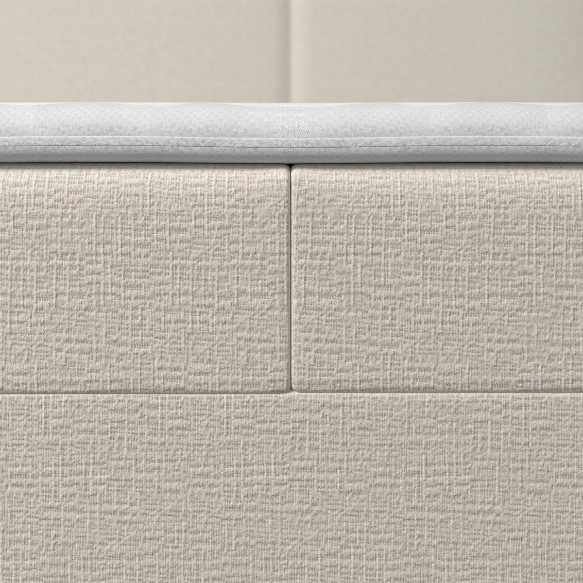 Boxbett Imola ca. 140x200 cm Creme inkl. Topper - Creme/Schwarz, MODERN, Holz/Kunststoff (140/200cm) - Bessagi Home