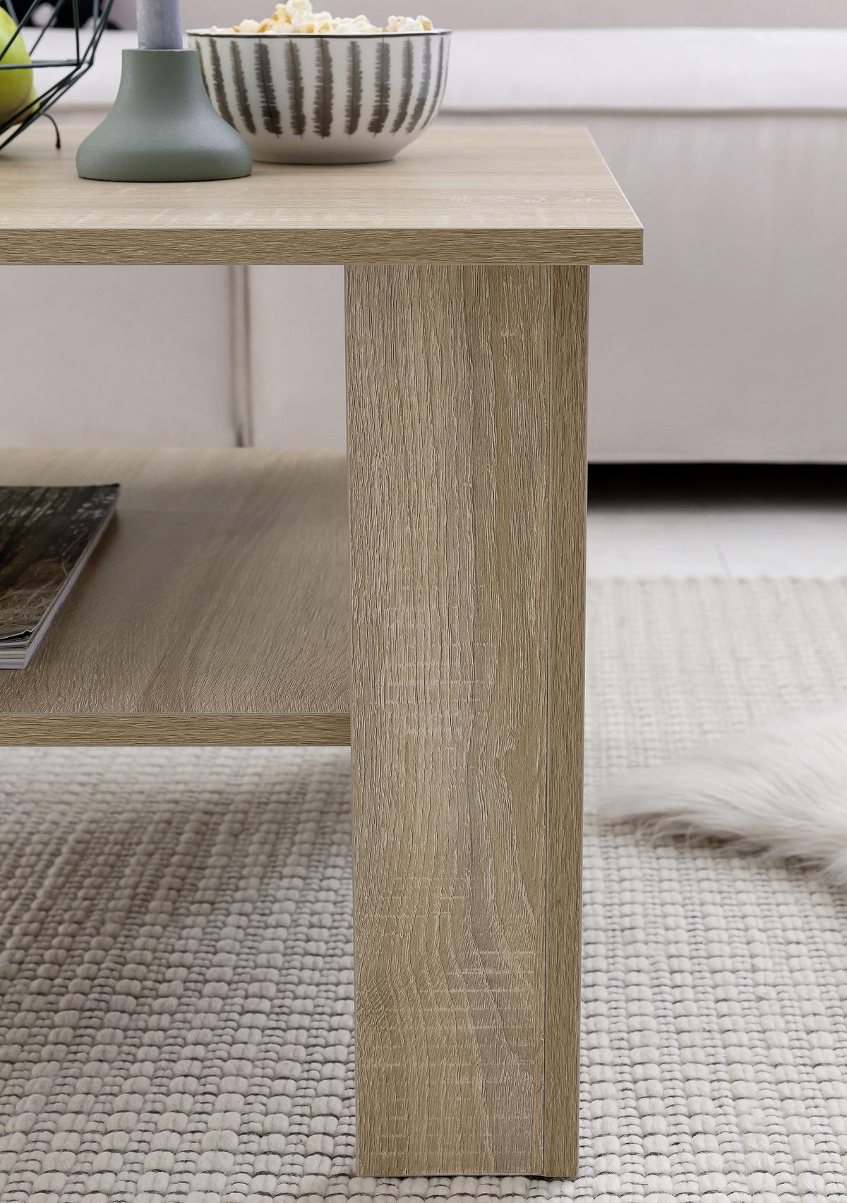 Klubska Miza Couchtisch - barve hrasta, Konvencionalno, leseni material (60/60/42cm) - MID.YOU