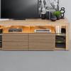TV-BÄNK GOAL 2.0 -TOP- -BASED- - svart/ek Artisan, Modern, trämaterial/glas (180/67/44cm) - Based